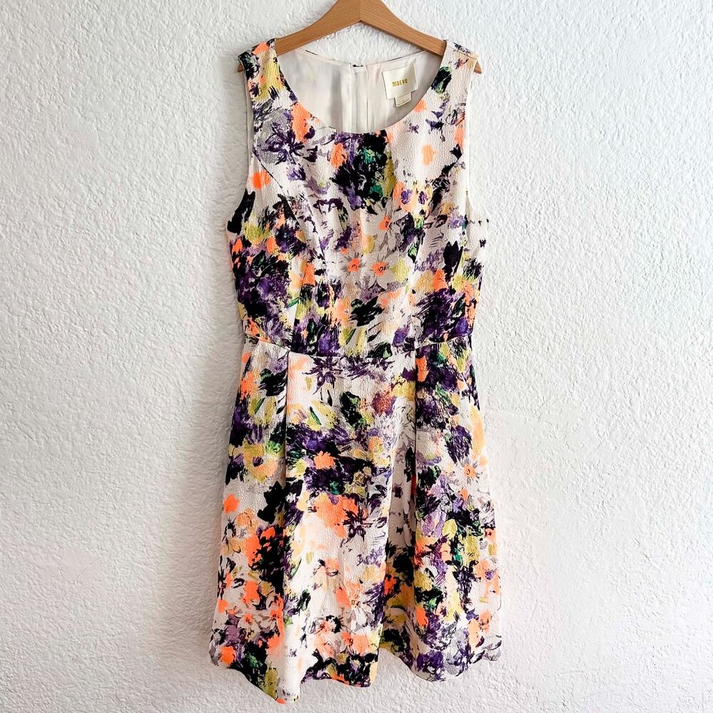 Maeve Anthropologie Neon Pebble Sleeveless Dress in Pucker Weave Size 2